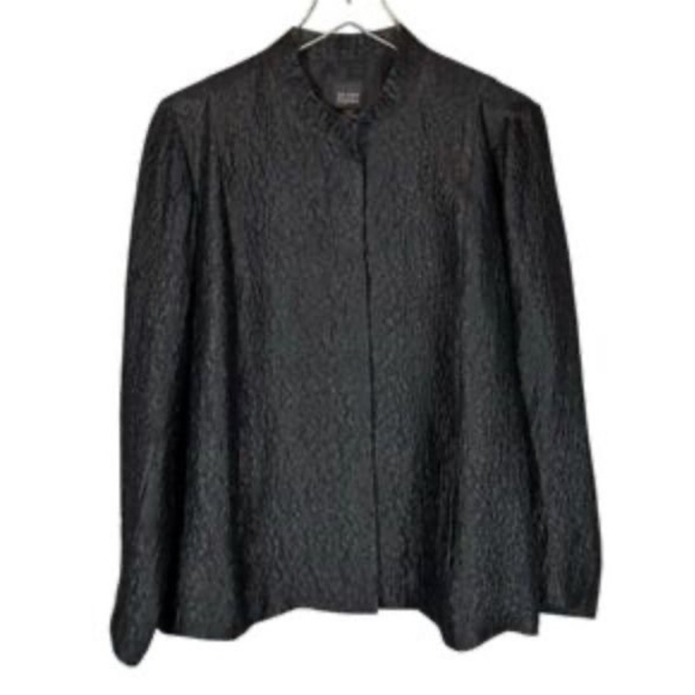 Eileen Fisher Silk Textured Women's Jacket MSRP $320 Black Size L